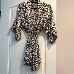 cheetah silk robe